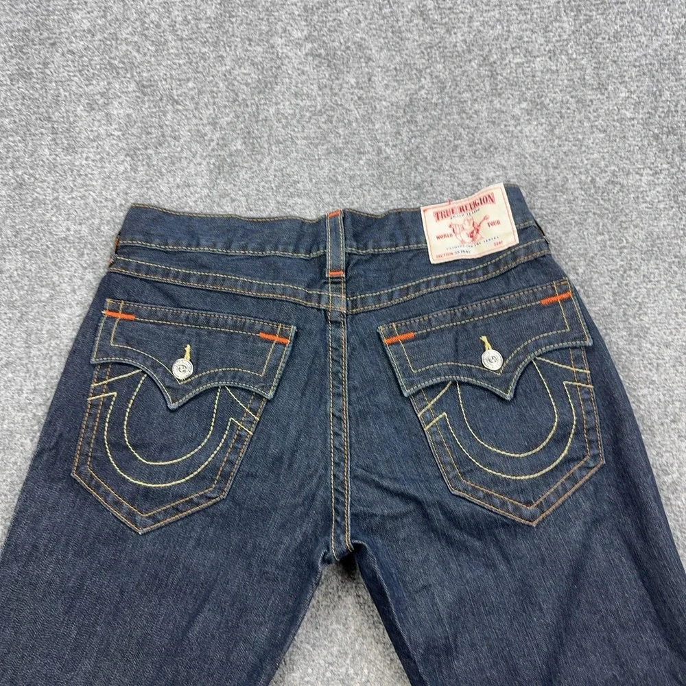True Religion Section Skinny Flap SN Jeans Mens 34x34 Blue Rinse Denim Pants